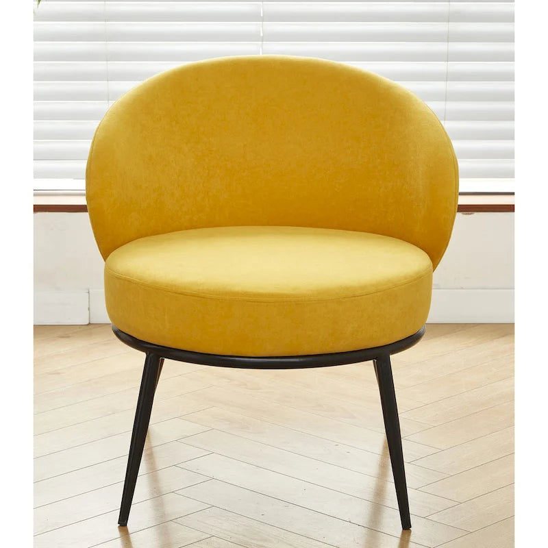 Fauteuil d'appoint de salon en velours, style milieu de siècle
