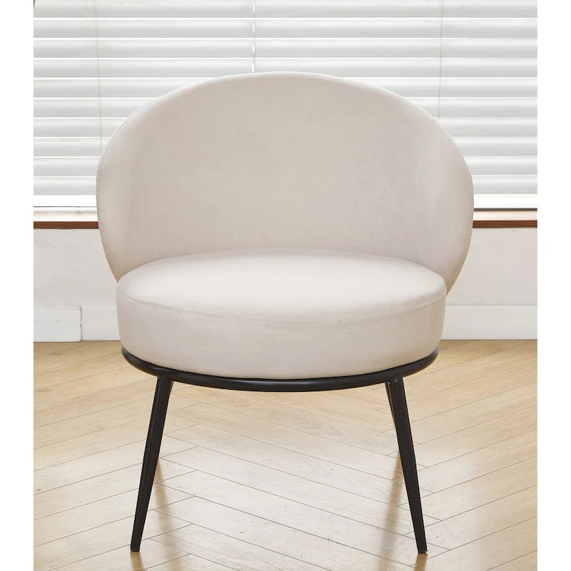 Fauteuil d'appoint de salon en velours, style milieu de siècle