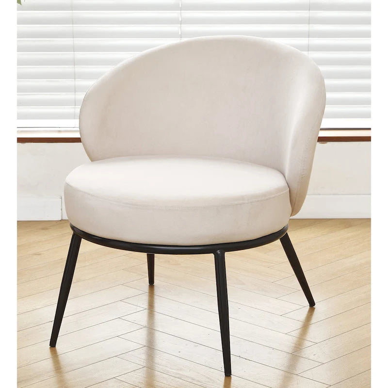 Fauteuil d'appoint de salon en velours, style milieu de siècle