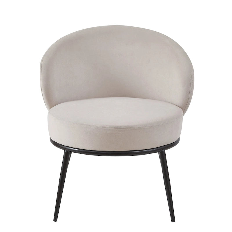 Fauteuil d'appoint de salon en velours, style milieu de siècle