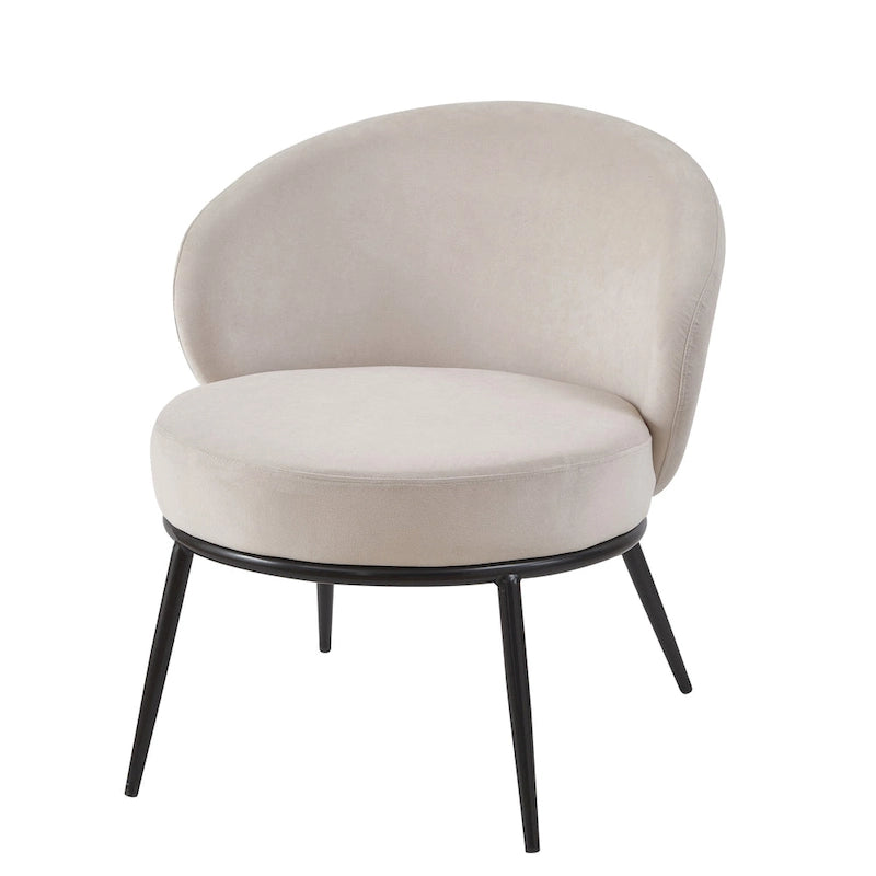 Fauteuil d'appoint de salon en velours, style milieu de siècle