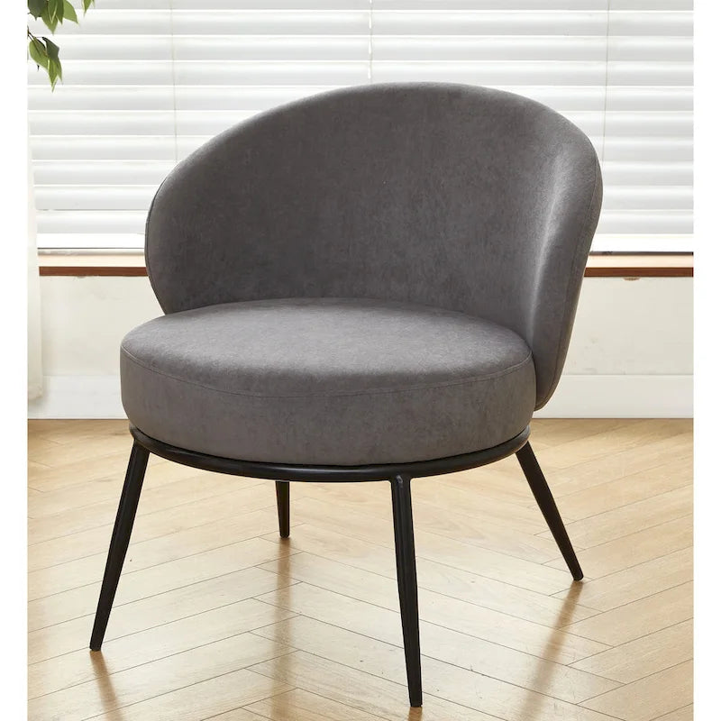 Fauteuil d'appoint de salon en velours, style milieu de siècle