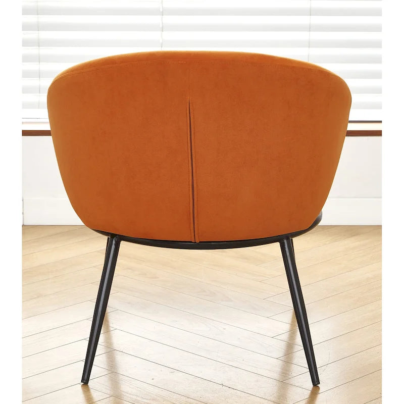 Fauteuil d'appoint de salon en velours, style milieu de siècle