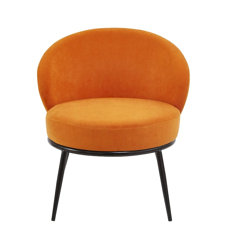 Fauteuil d'appoint de salon en velours, style milieu de siècle