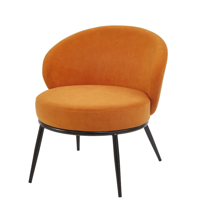 Fauteuil d'appoint de salon en velours, style milieu de siècle