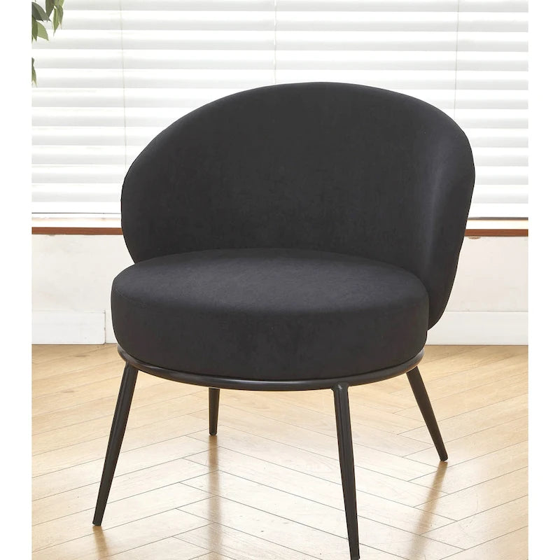 Fauteuil d'appoint de salon en velours, style milieu de siècle