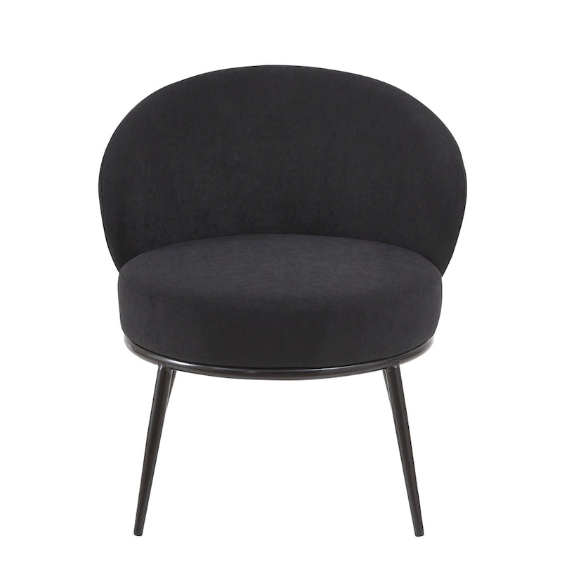 Fauteuil d'appoint de salon en velours, style milieu de siècle