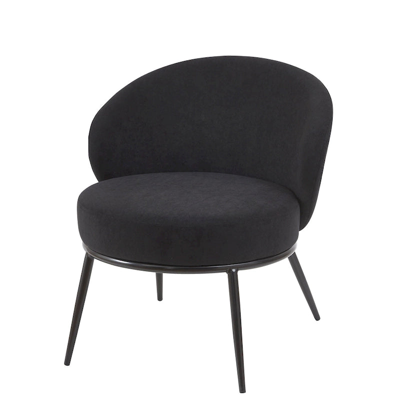 Fauteuil d'appoint de salon en velours, style milieu de siècle