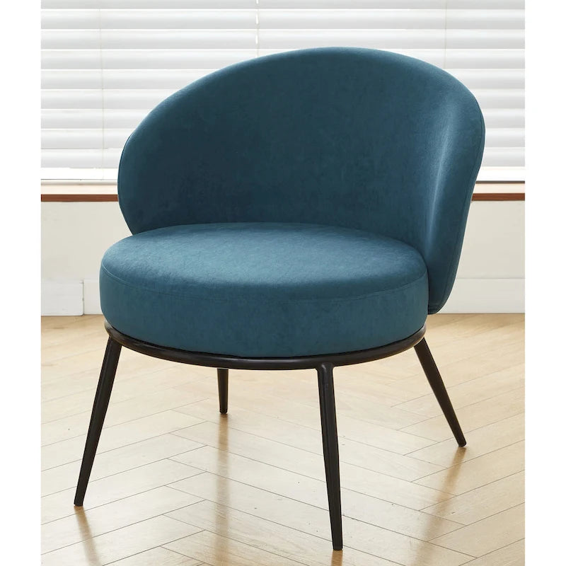Fauteuil d'appoint de salon en velours, style milieu de siècle