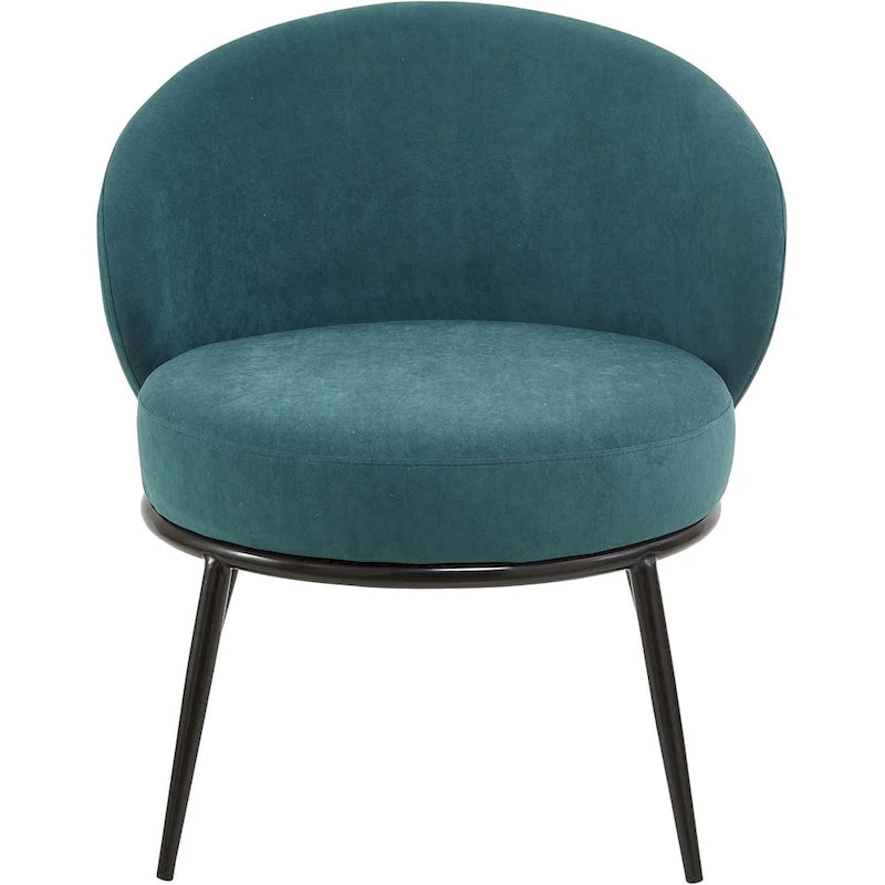 Fauteuil d'appoint de salon en velours, style milieu de siècle