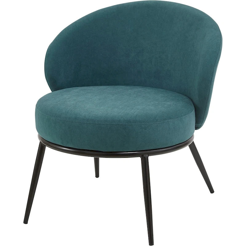 Fauteuil d'appoint de salon en velours, style milieu de siècle