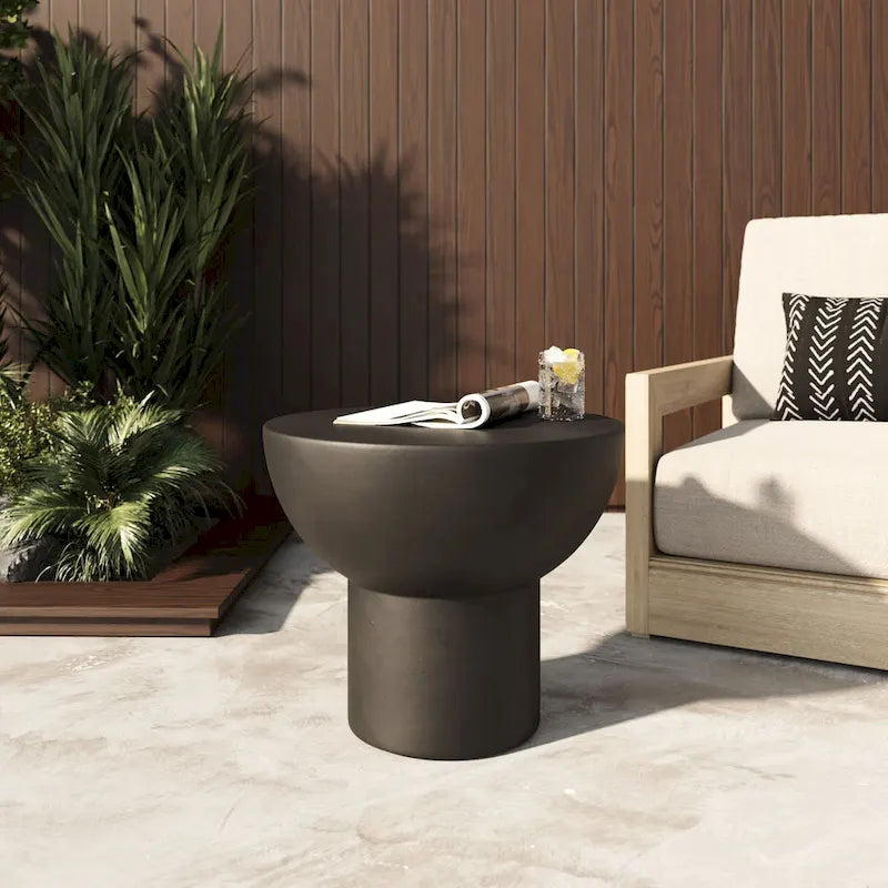 Table d'appoint moderne en béton noir