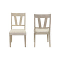 Two Wood Modern Farmhouse Kitchen Table Chairs, Dining Seats, Brown
