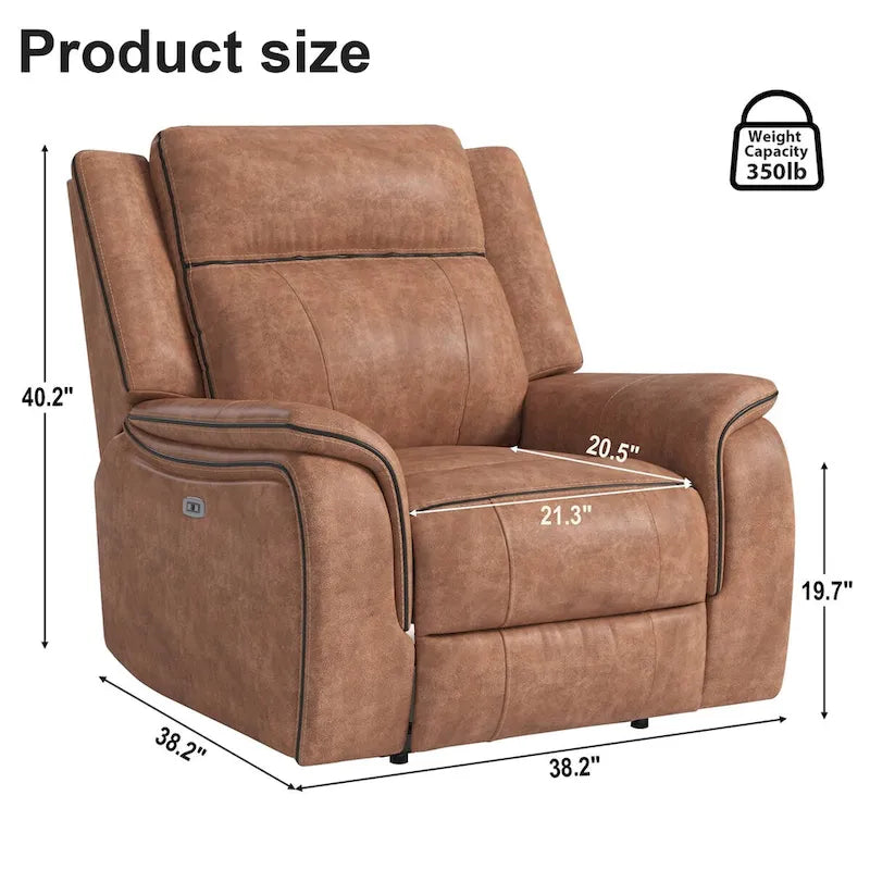 Fauteuil inclinable manuel avec coussins moelleux et confortables