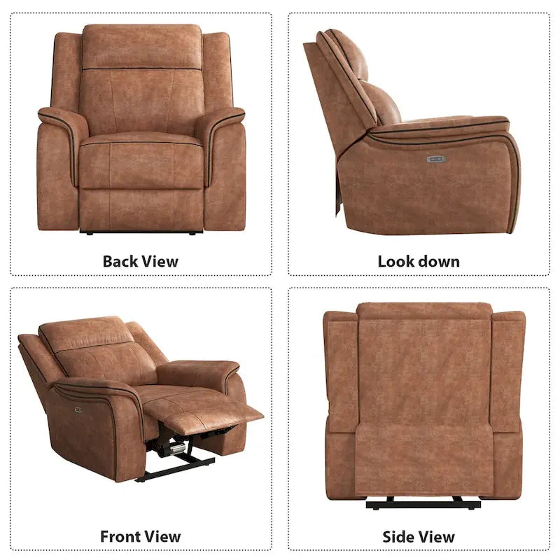 Fauteuil inclinable manuel avec coussins moelleux et confortables