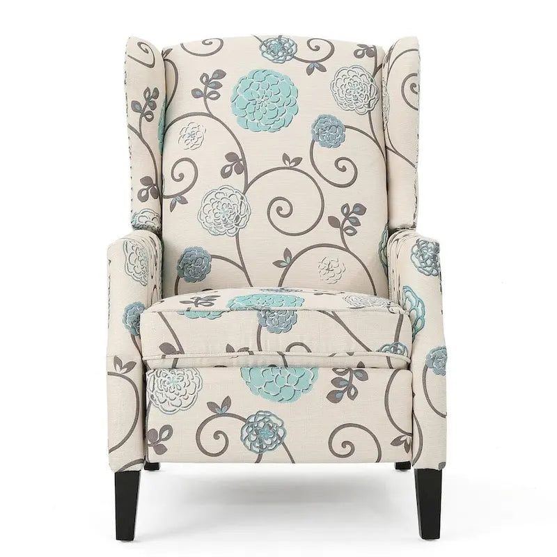Fauteuils inclinables en tissu traditionnel avec bord clouté par