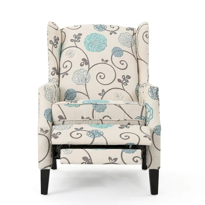Fauteuils inclinables en tissu traditionnel avec bord clouté par