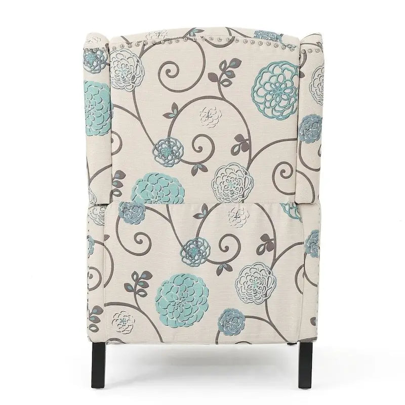 Fauteuils inclinables en tissu traditionnel avec bord clouté par
