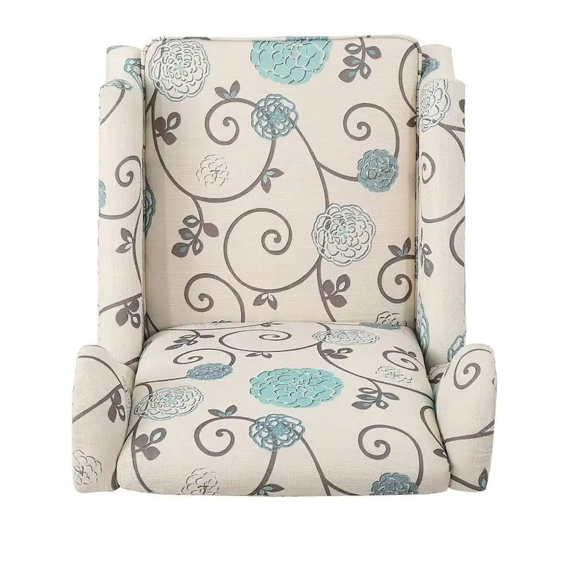 Fauteuils inclinables en tissu traditionnel avec bord clouté par