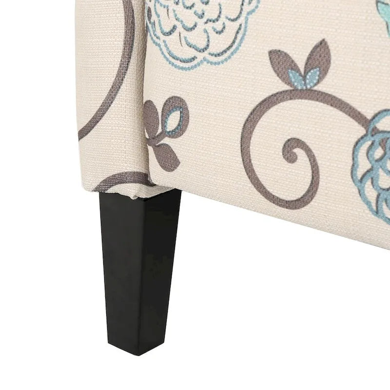 Fauteuils inclinables en tissu traditionnel avec bord clouté par