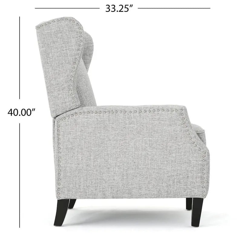 Fauteuils inclinables en tissu traditionnel avec bord clouté par