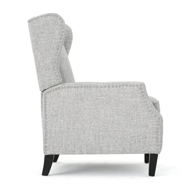 Fauteuils inclinables en tissu traditionnel avec bord clouté par