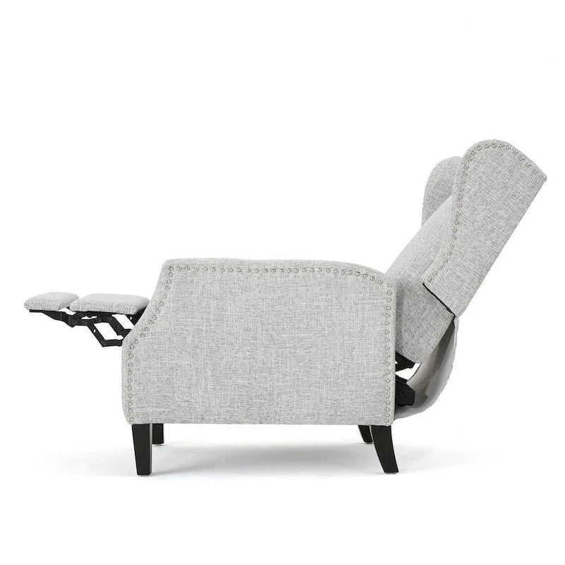 Fauteuils inclinables en tissu traditionnel avec bord clouté par