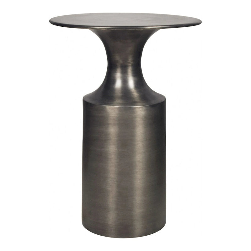 Table d'appoint en aluminium poli – 36,8 larg. x 36,8 prof. x 53,3 haut.