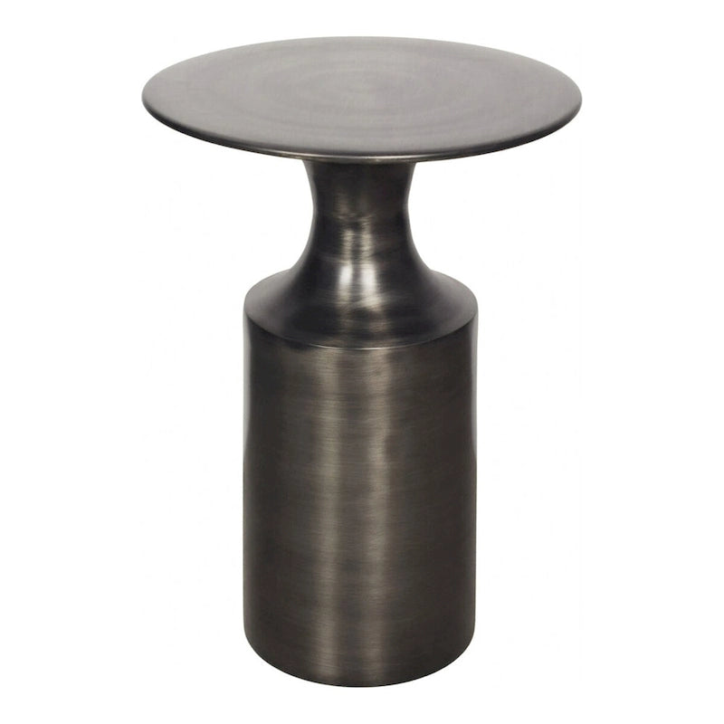 Table d'appoint en aluminium poli – 36,8 larg. x 36,8 prof. x 53,3 haut.