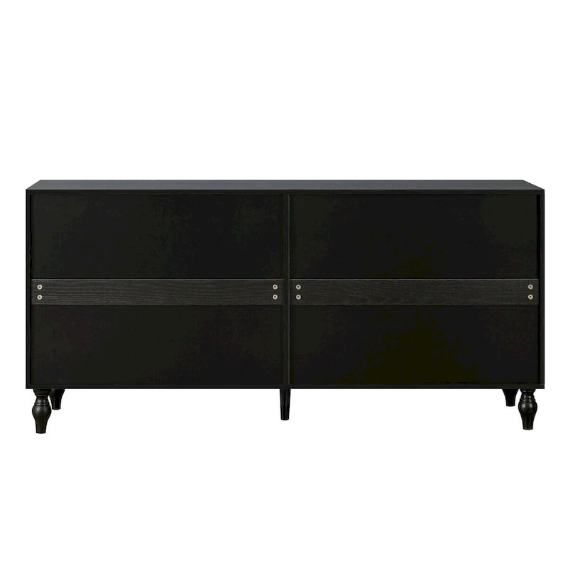 Enfilade avec portes à motif symétrique sculpté