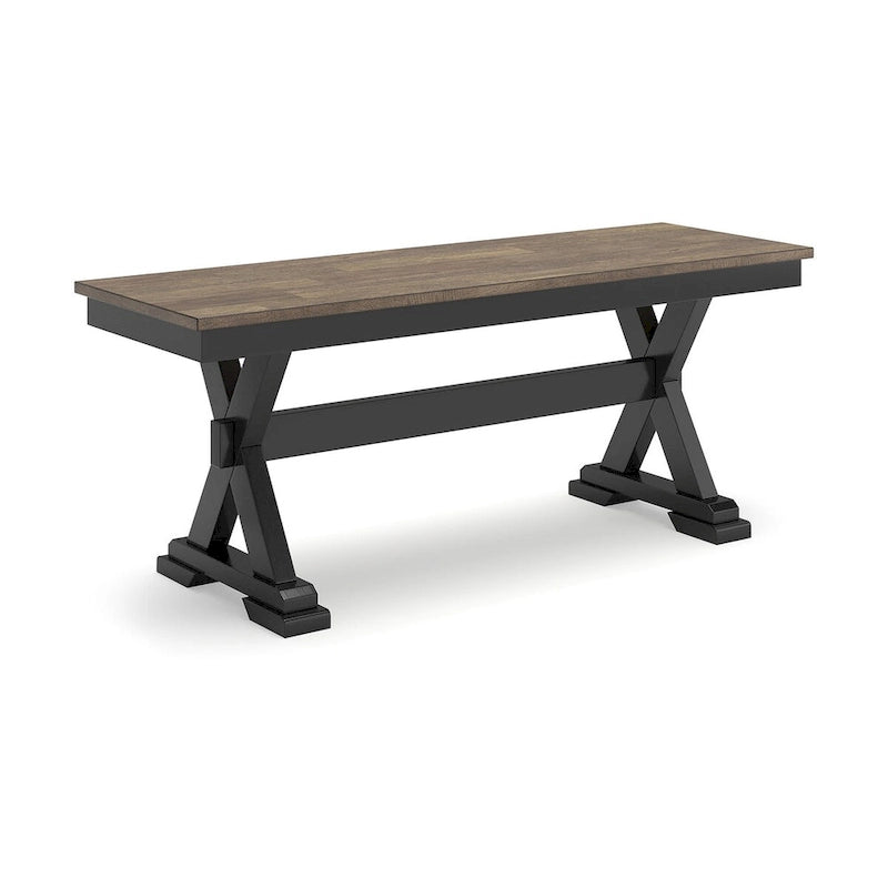 Banc de salle à manger 50 brun/noir - 122 L x 41 P x 49 H cm