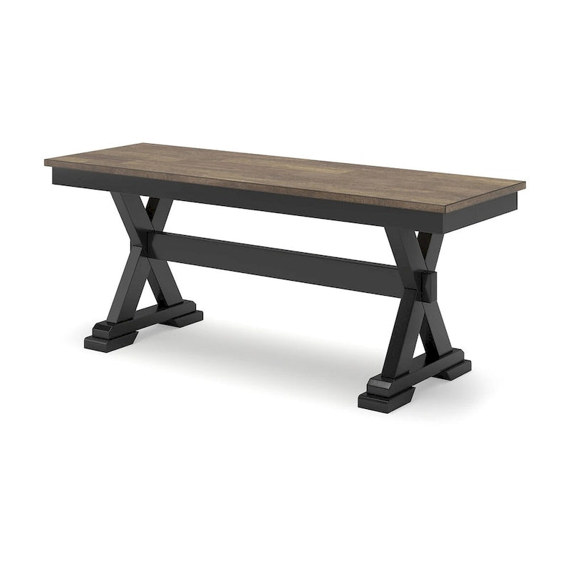 Banc de salle à manger 50 brun/noir - 122 L x 41 P x 49 H cm