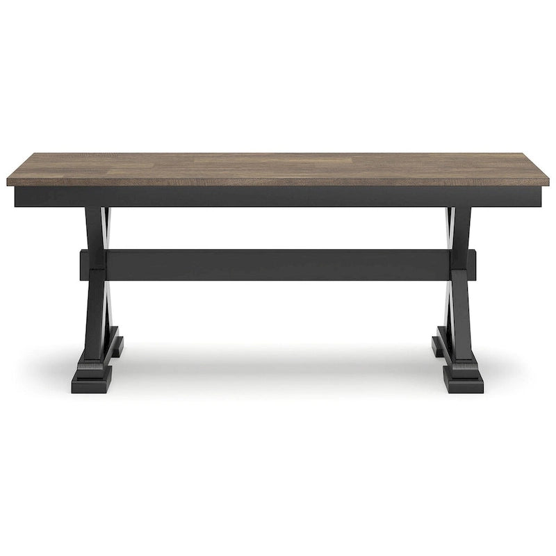 Banc de salle à manger 50 brun/noir - 122 L x 41 P x 49 H cm