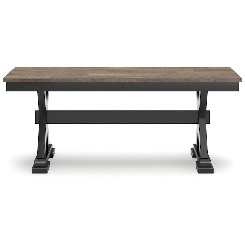 Banc de salle à manger 50 brun/noir - 122 L x 41 P x 49 H cm